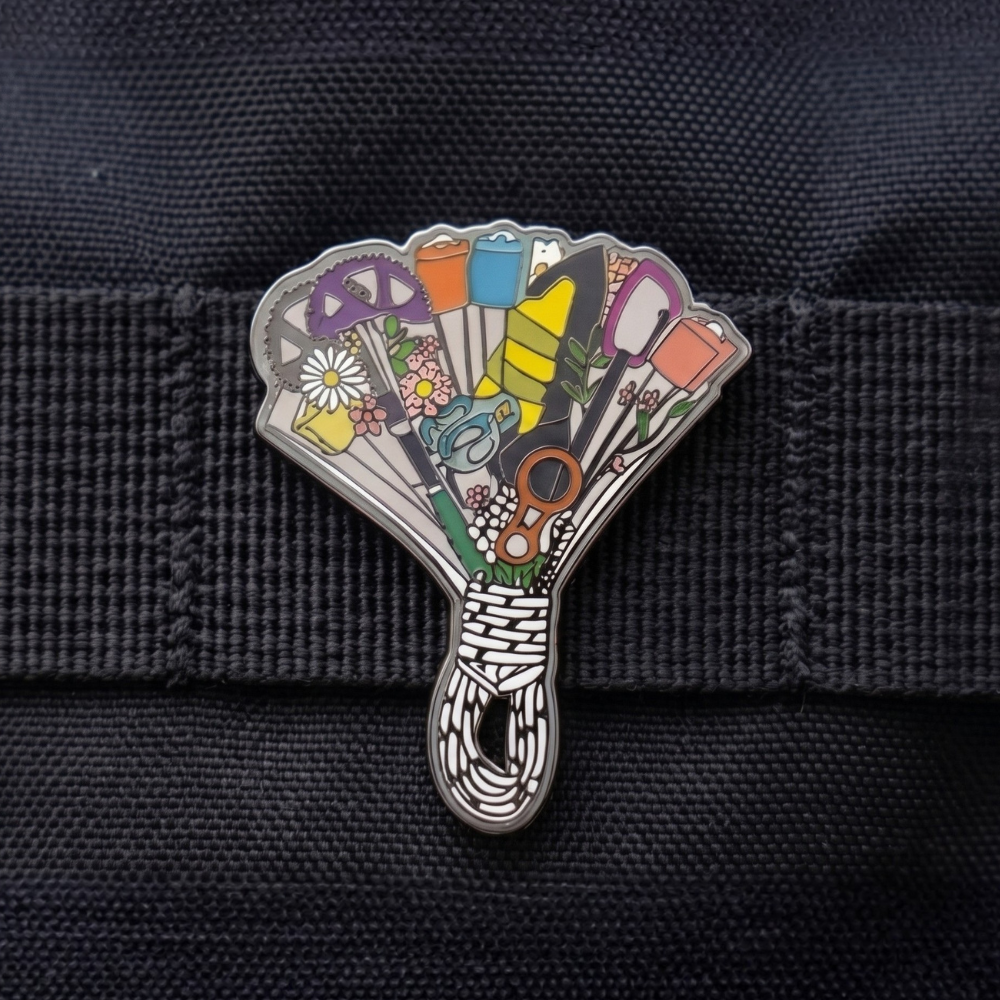 Gear Flowers Hard Enamel Pin