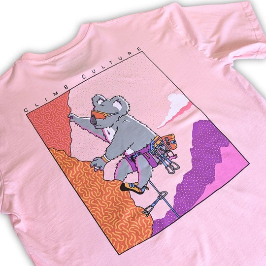 Koala Climber Unisex Tee | Pink